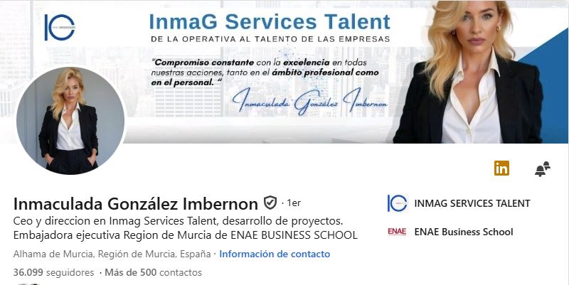Perfil LinkedIn Inmaculada González Imbernón
